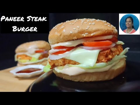 Paneer Steak Fry Burger